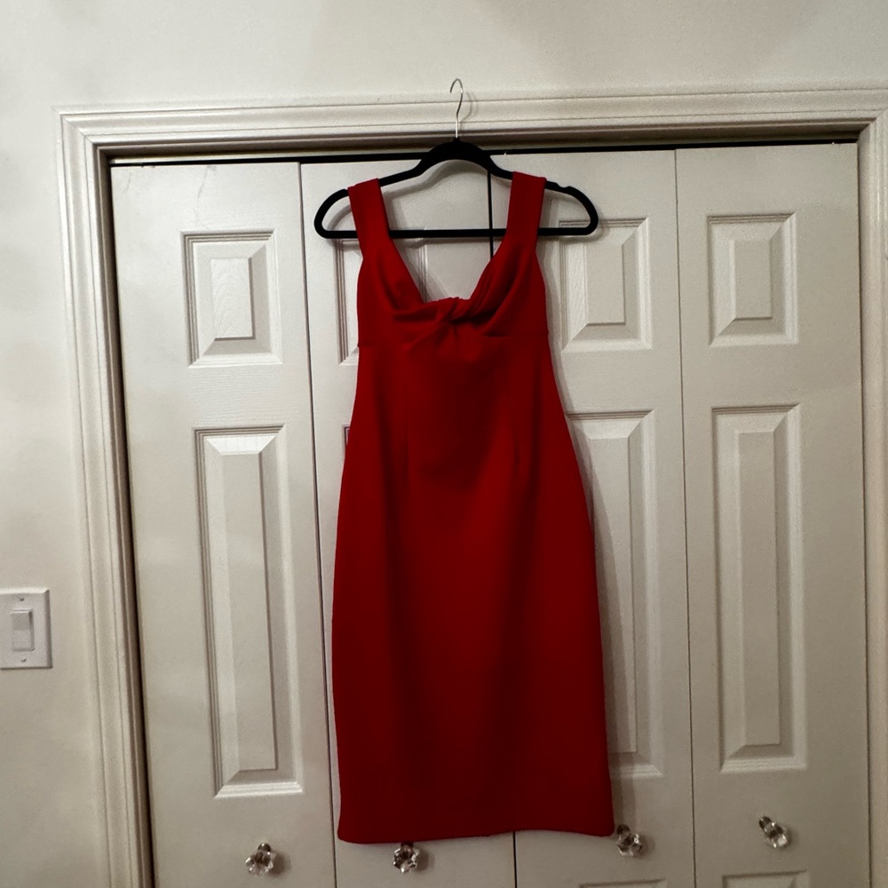 Topshop red midi dress size 6